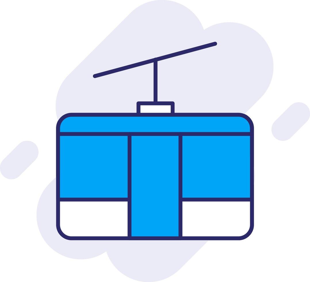 Cableway Line Filled Backgroud Icon vector