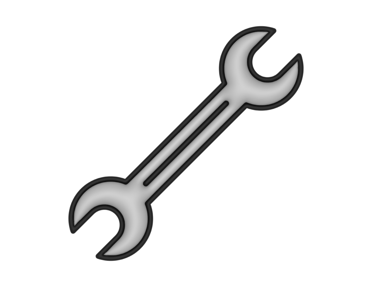 a 3d Wrench on a transparent background png