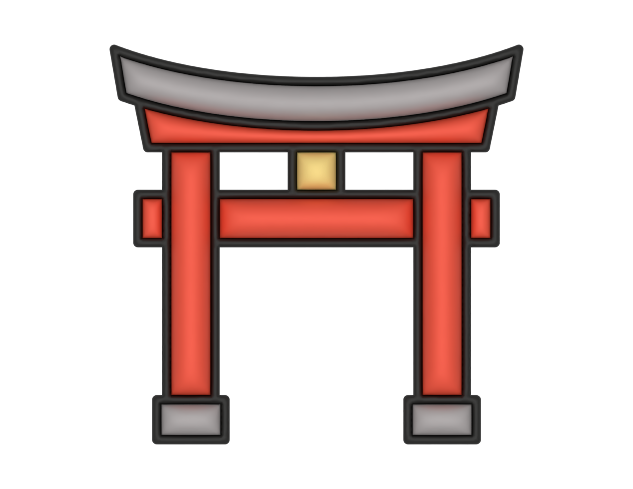 a 3d Torii Gate on a transparent background png