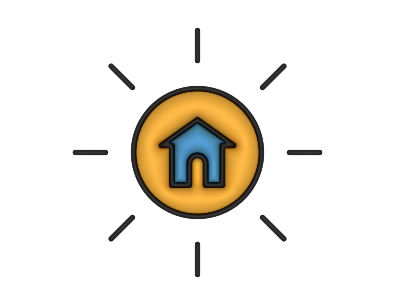 a 3d Home Solar Energy on a transparent background png