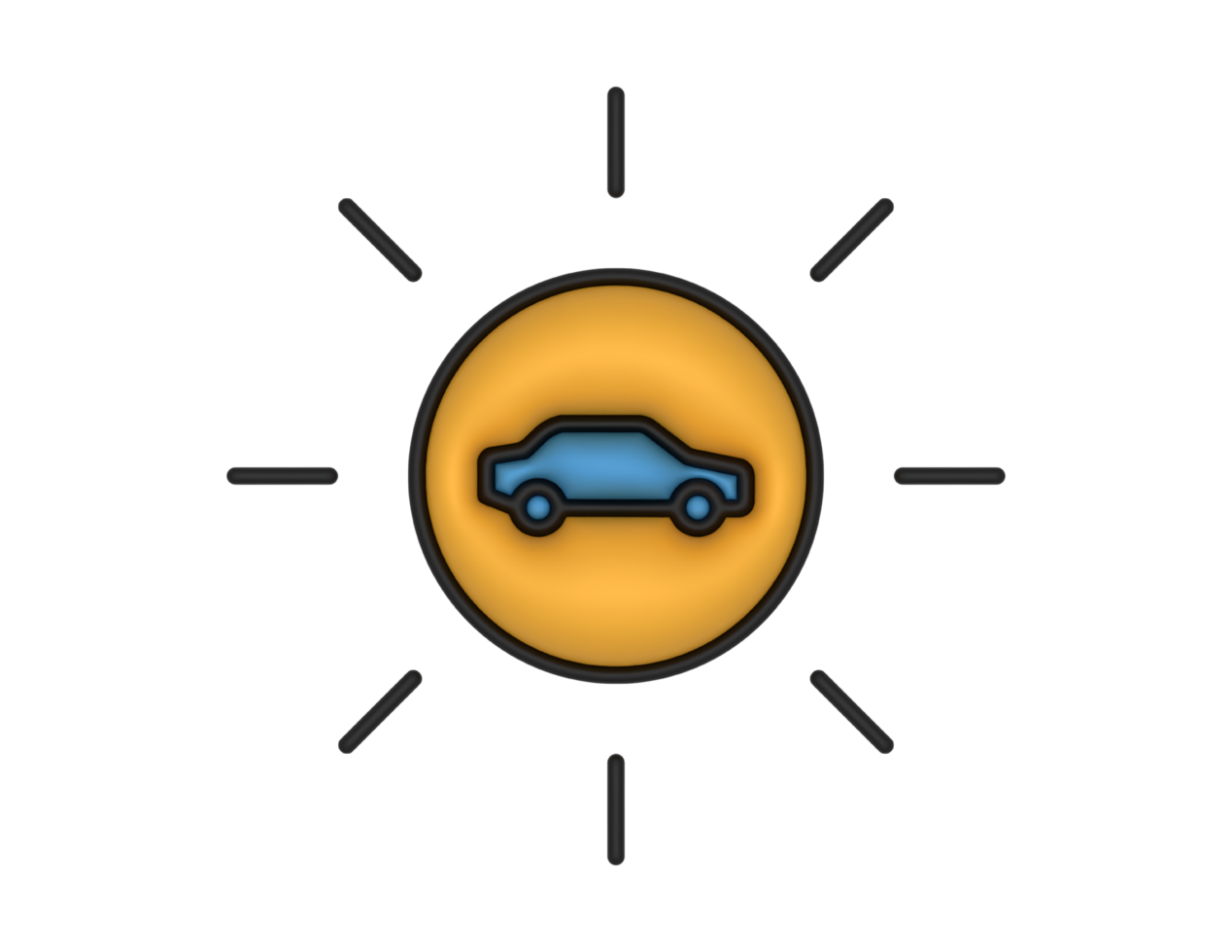 a 3d Car Solar Energy on a transparent background png