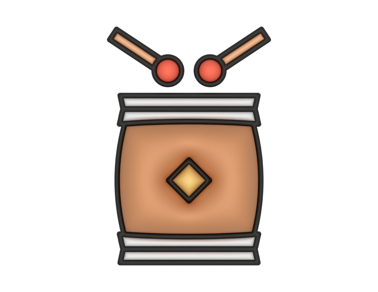 a 3d Drum on a transparent background png