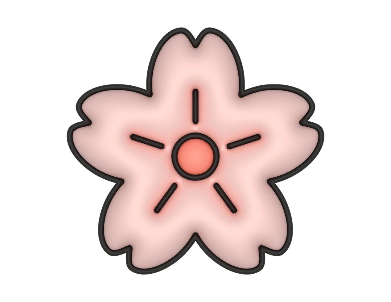 a 3d Sakura Flower on a transparent background png