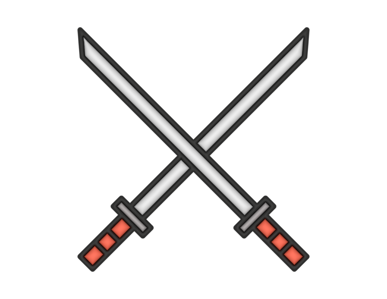 a 3d Katana on a transparent background png
