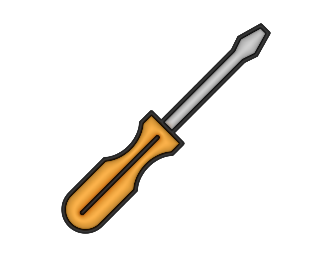 a 3d Screwdriver on a transparent background png