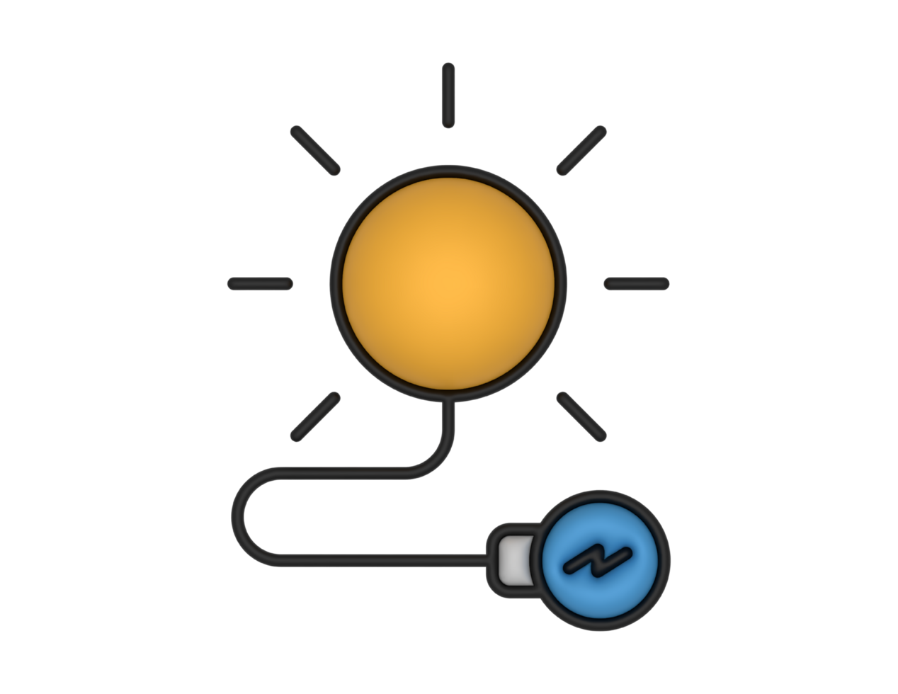 a 3d Solar Energy  on a transparent background png