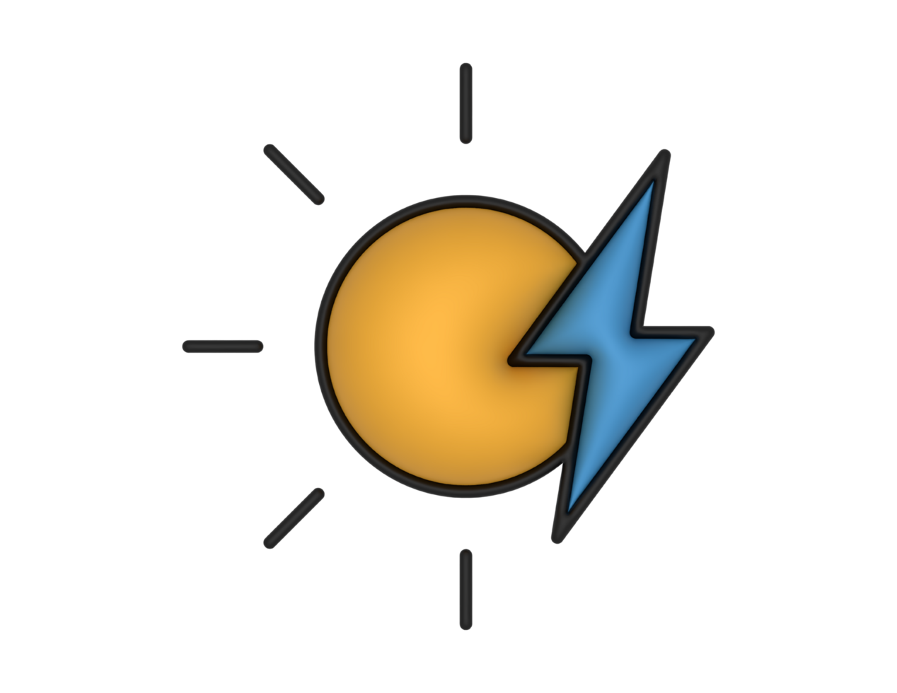 a 3d Solar Energy on a transparent background png