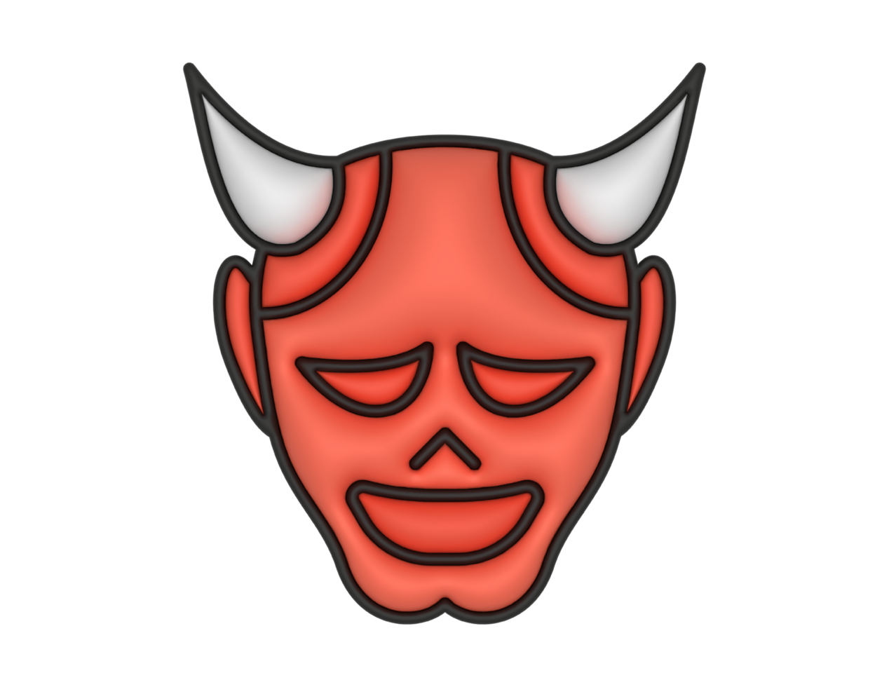 a 3d Hannya on a transparent background png