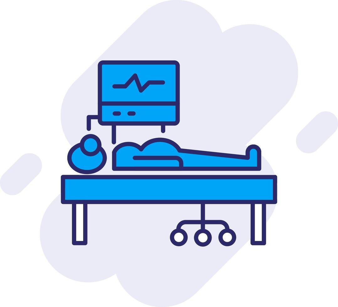 ICU Room Line Filled Backgroud Icon vector