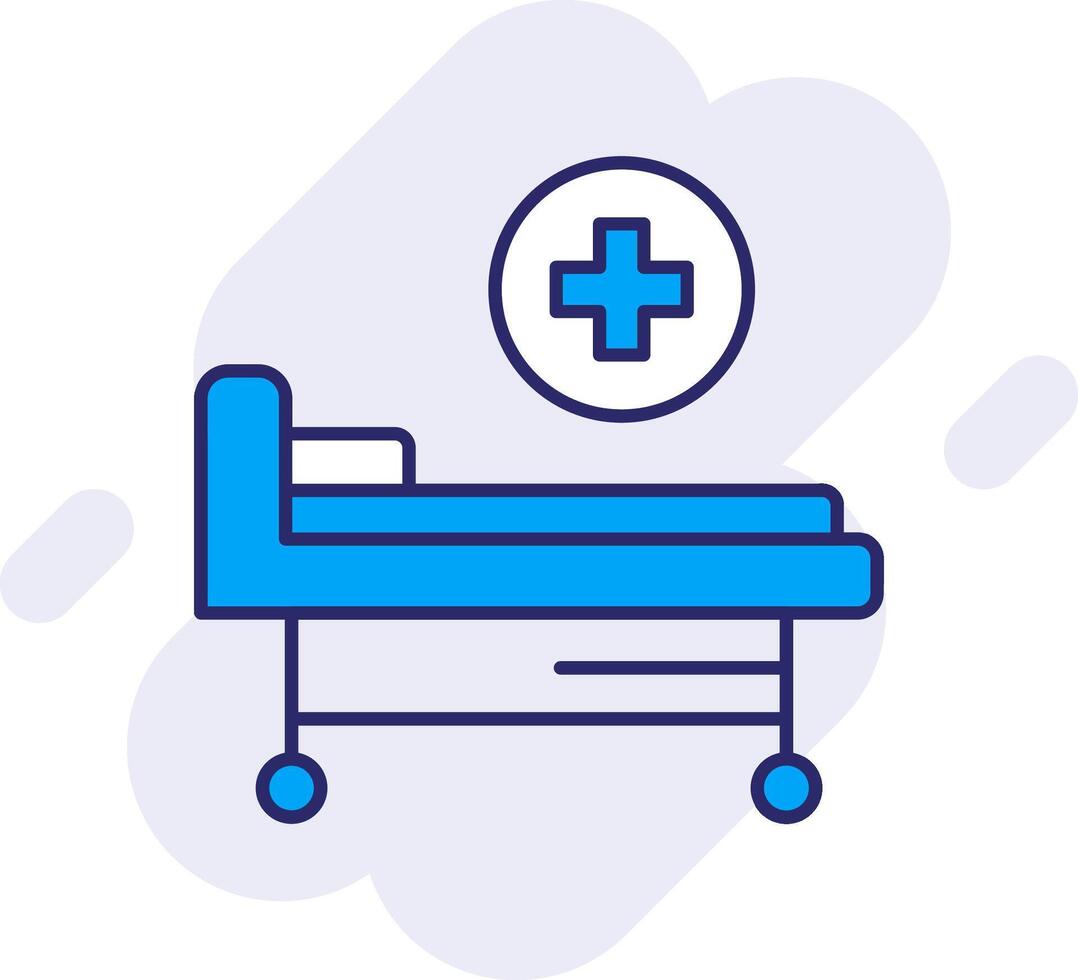 hospital cama línea lleno fondo icono vector