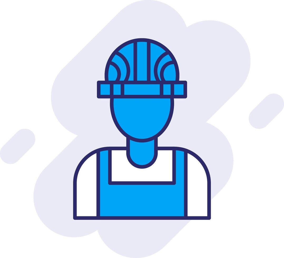 Builder Male Line Filled Backgroud Icon vector