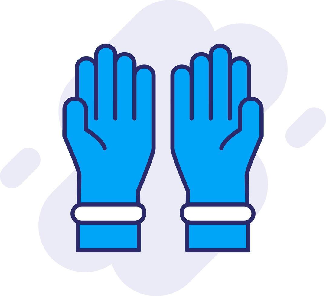 Protective Gloves Line Filled Backgroud Icon vector