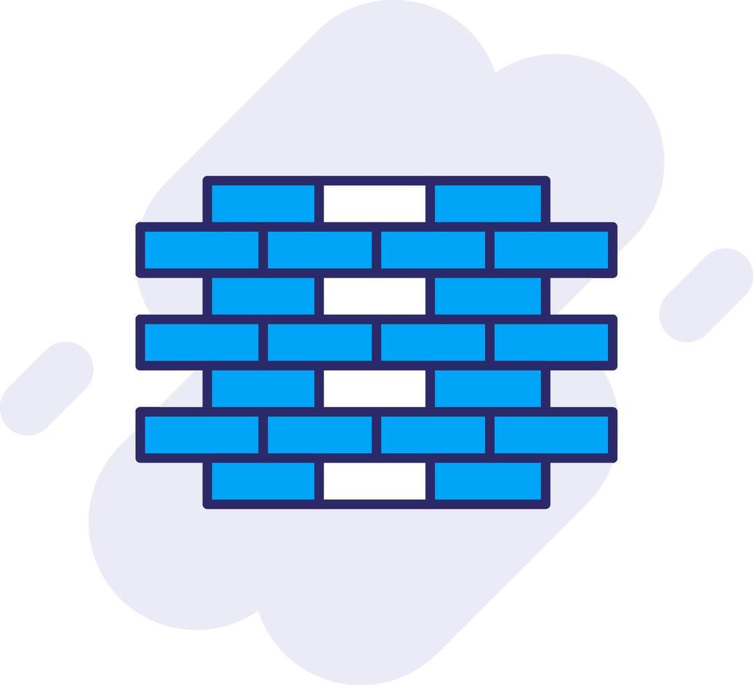 Brick Wall Line Filled Backgroud Icon vector