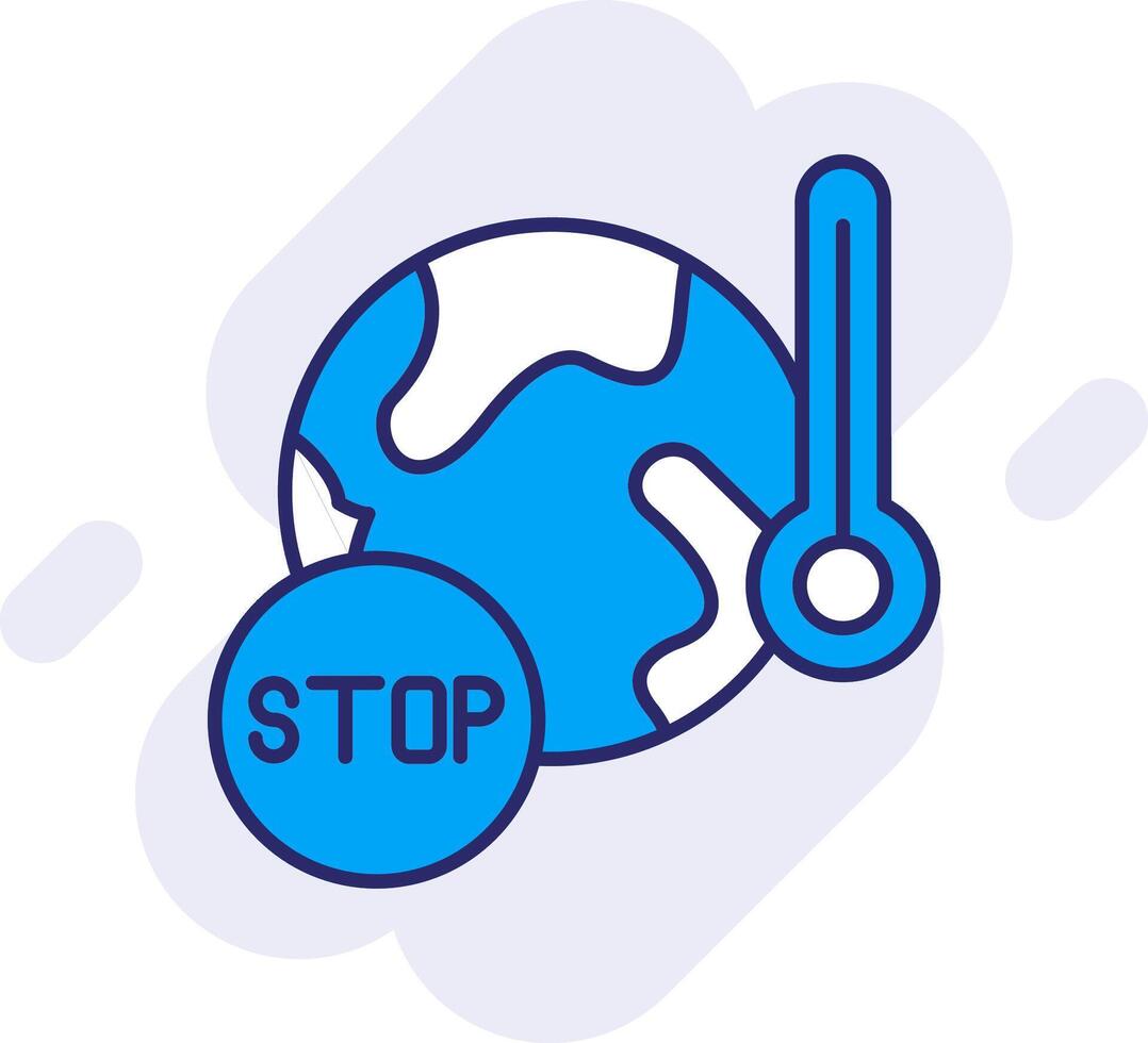 Stop Global Warming Line Filled Backgroud Icon vector