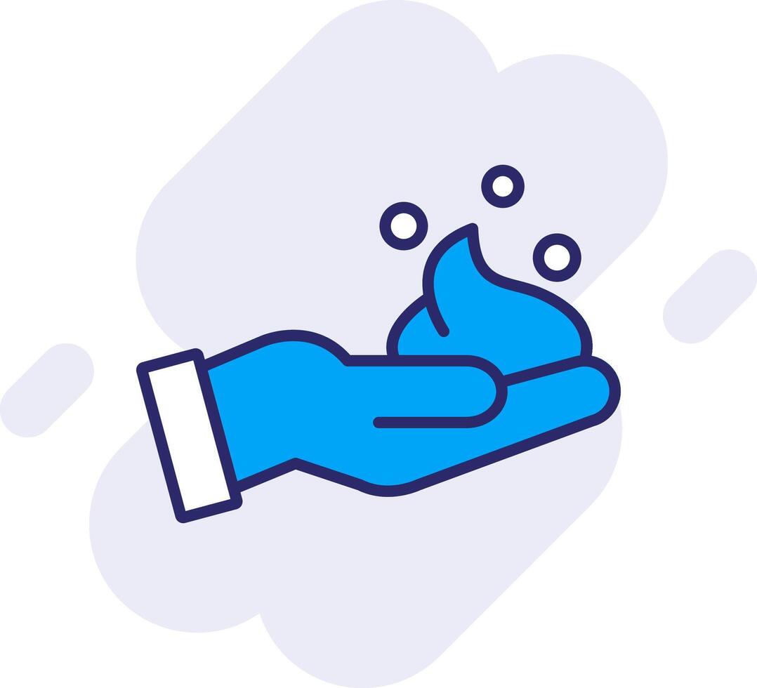 Foam Hand Line Filled Backgroud Icon vector