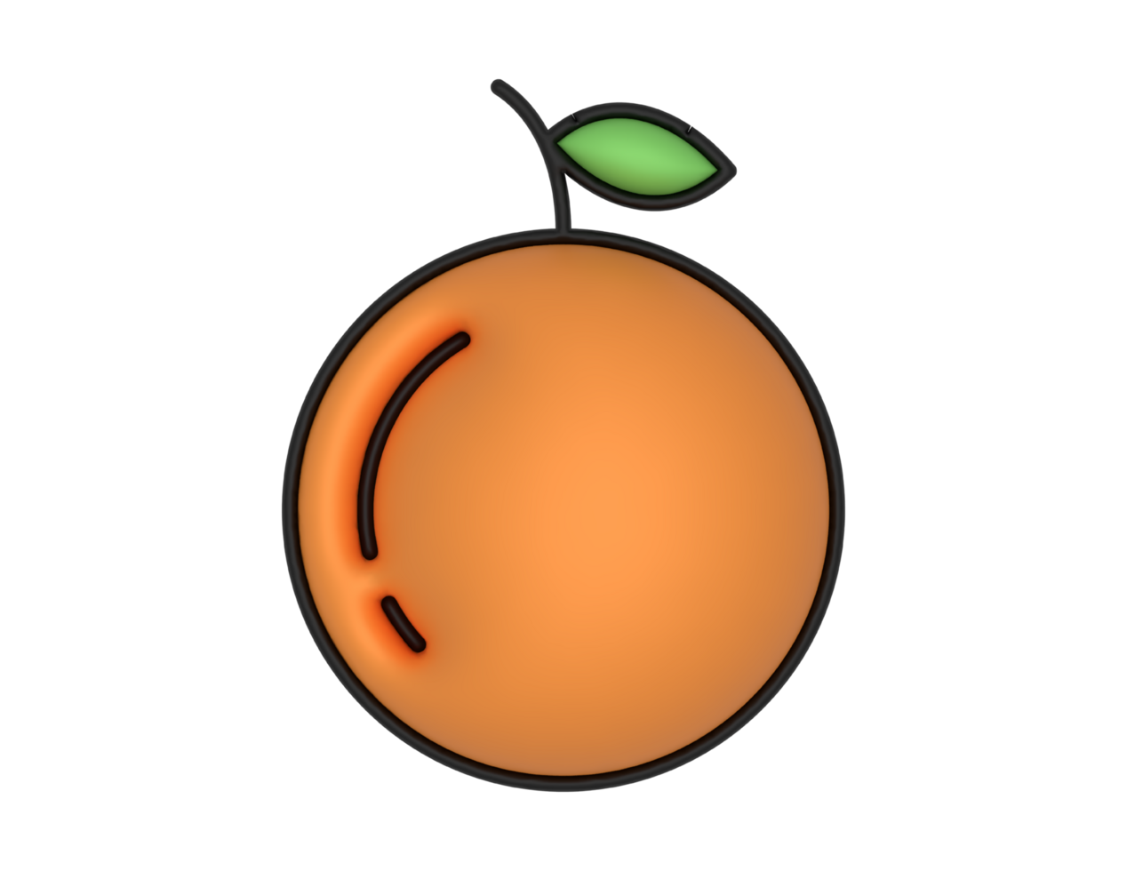 a 3d Orange on a transparent background png