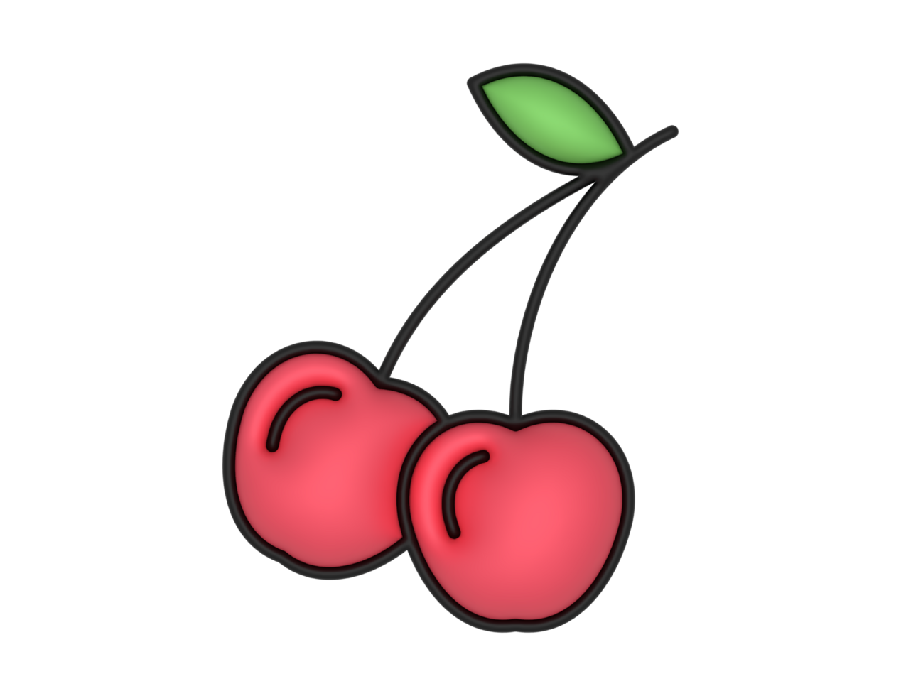 a 3d Cherry on a transparent background png