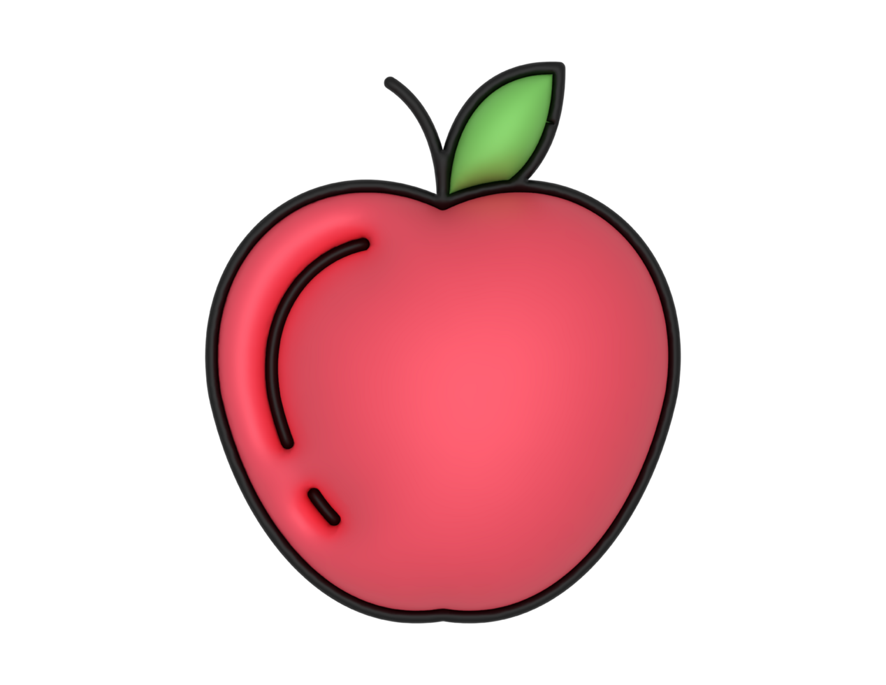 a 3d Apple on a transparent background png