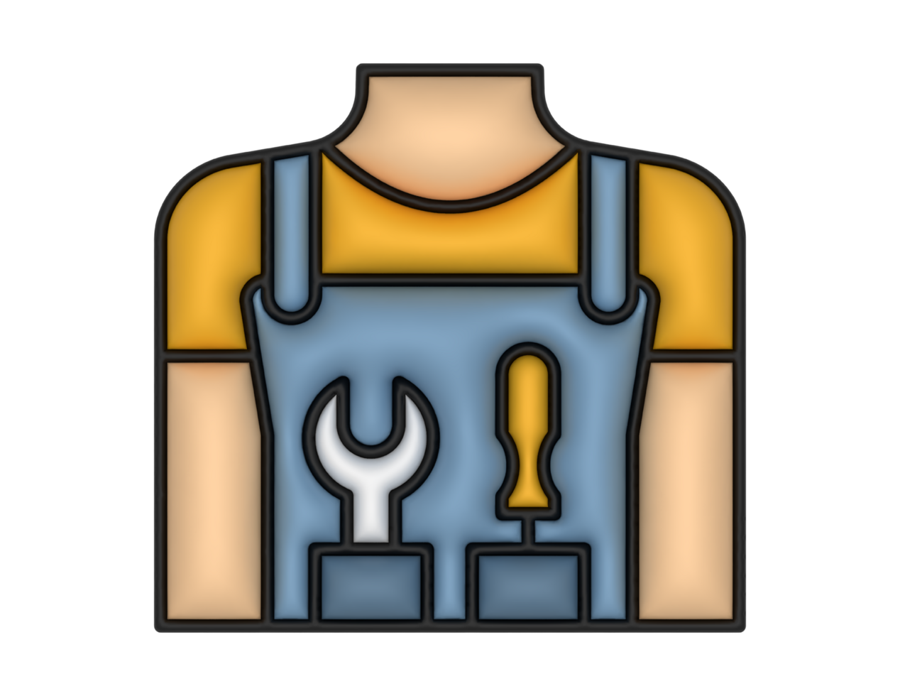 a 3d Craftsman on a transparent background png
