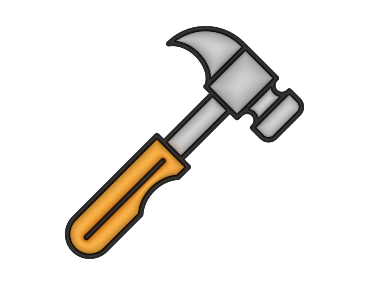 a 3d Hammer on a transparent background png