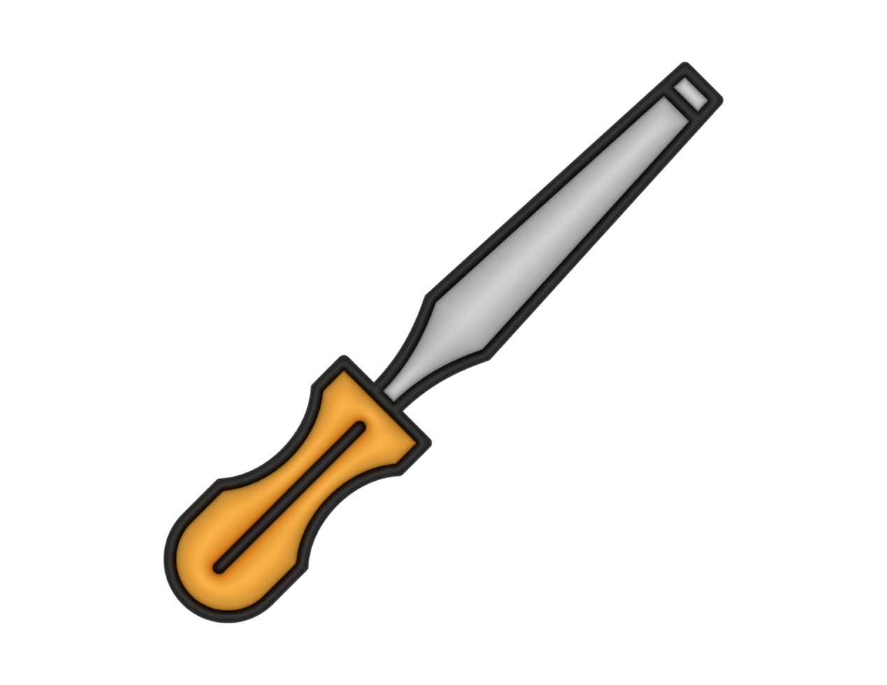 a 3d Chisel on a transparent background png