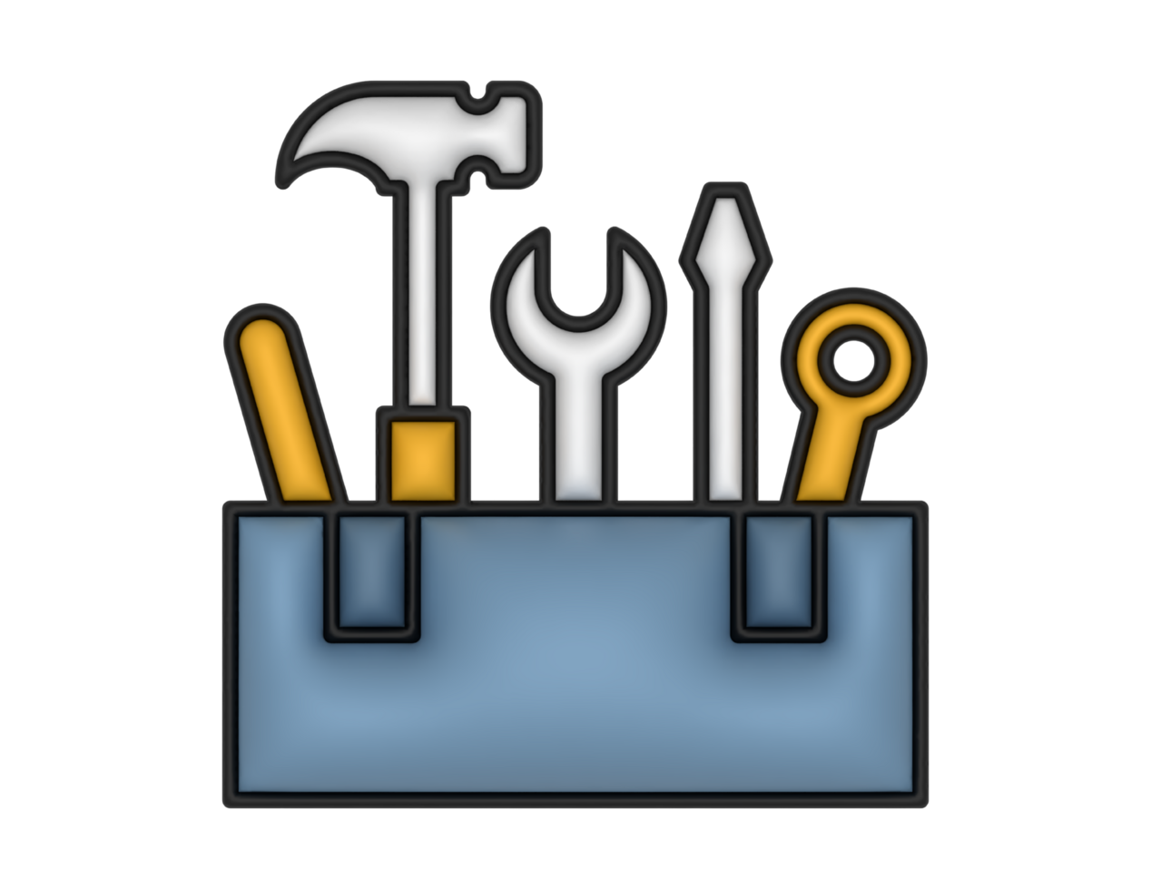 a 3d Tool Box on a transparent background png