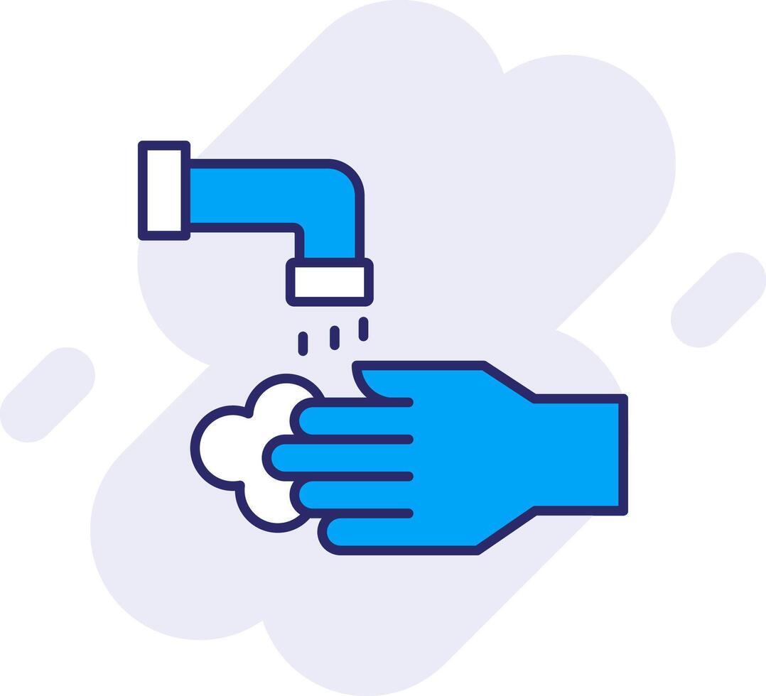 Washing Hands Line Filled Backgroud Icon vector