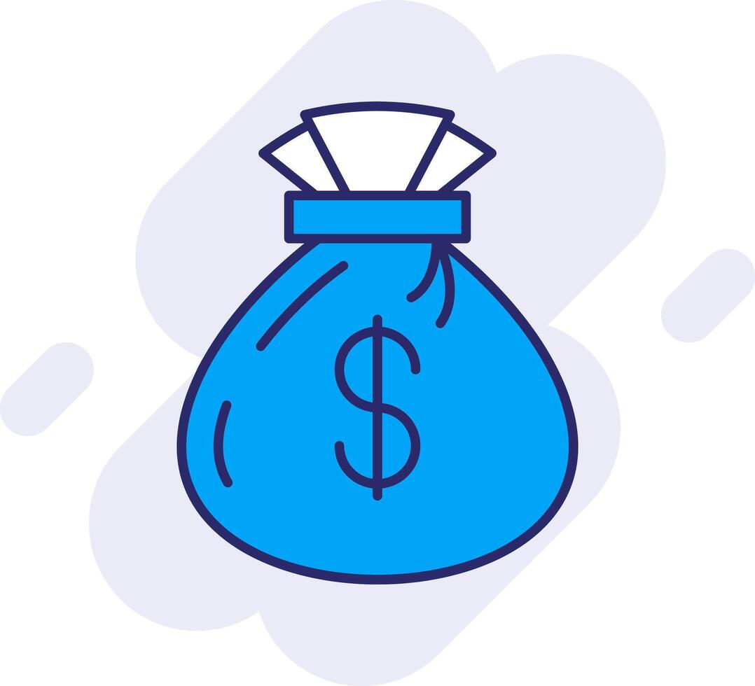 Money bag Line Filled Backgroud Icon vector