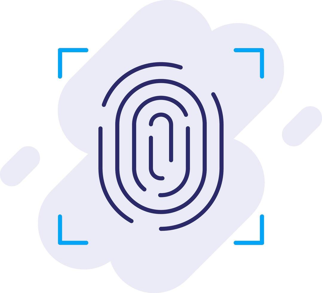 Fingerprint Line Filled Backgroud Icon vector