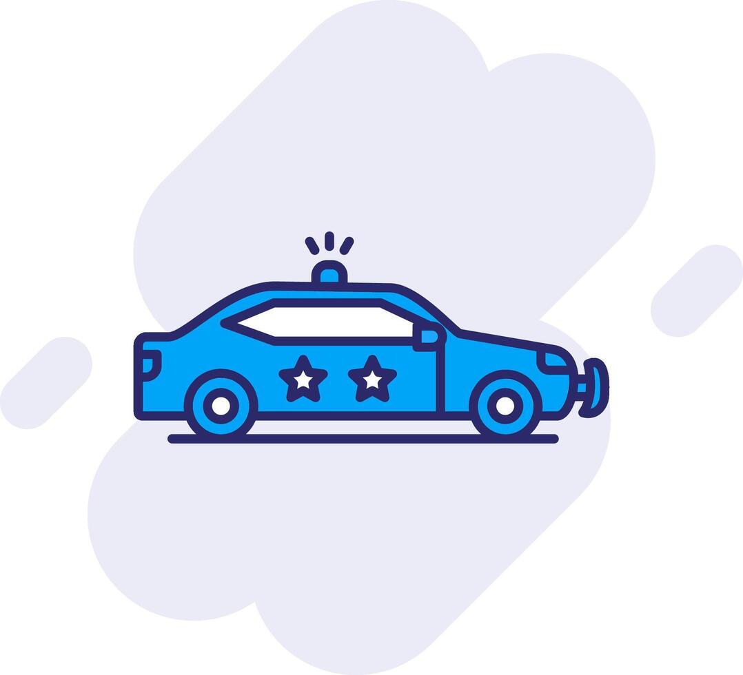 Police Car Line Filled Backgroud Icon vector