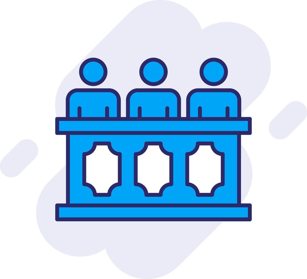 Panel of judges Line Filled Backgroud Icon vector