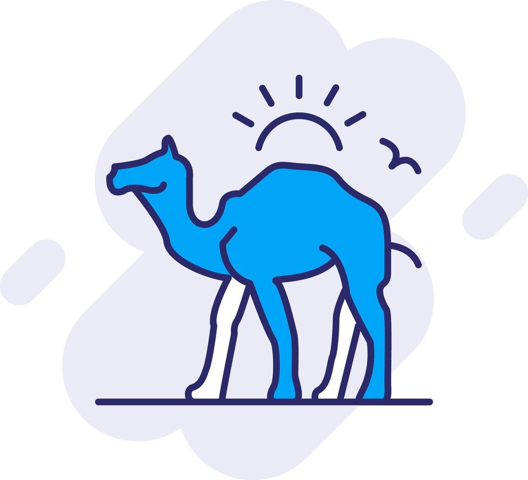 Camel Line Filled Backgroud Icon vector