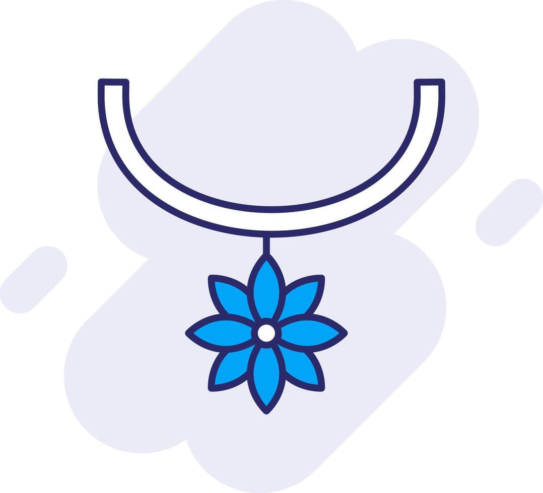 Flower Necklace Line Filled Backgroud Icon vector