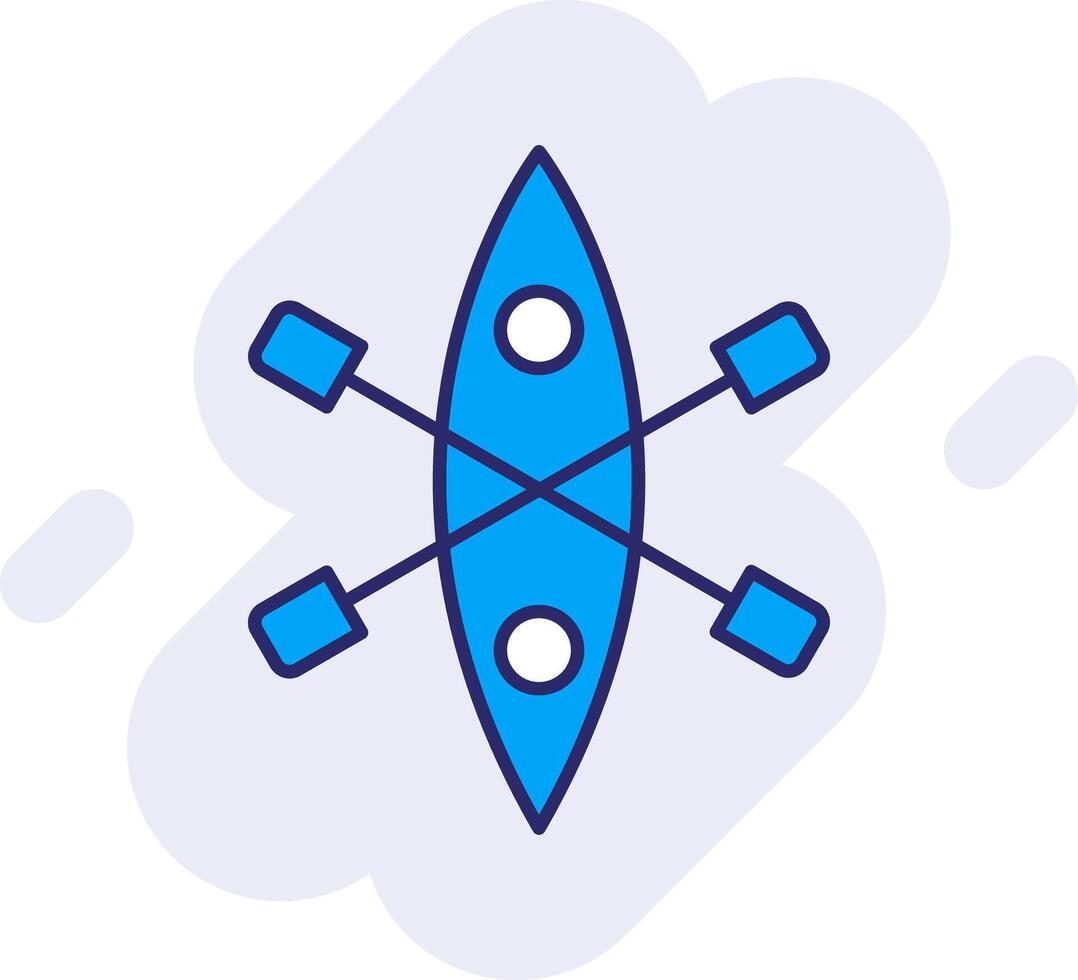 Kayak Line Filled Backgroud Icon vector