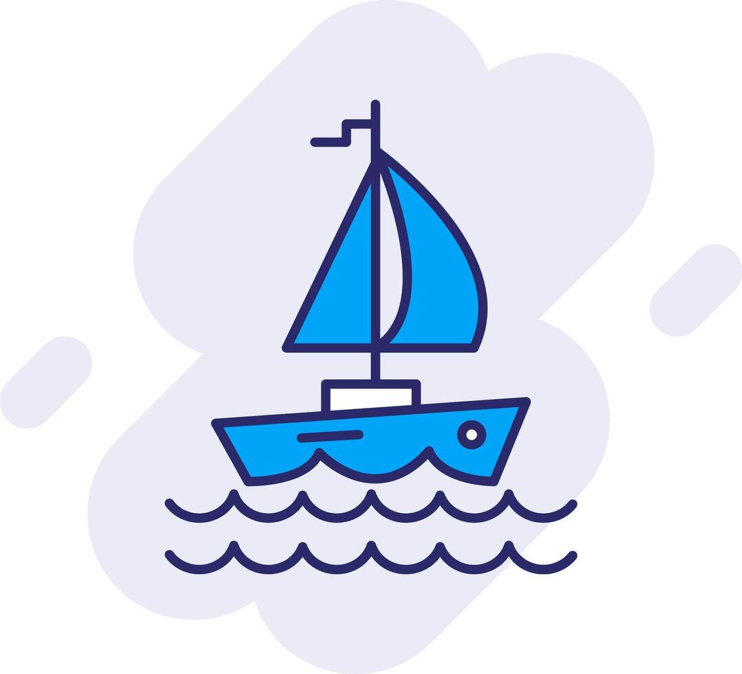 Yacht Line Filled Backgroud Icon vector