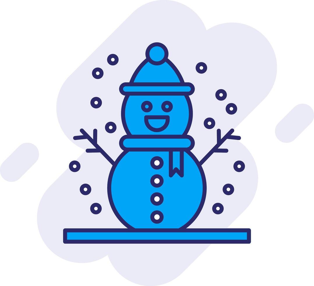 monigote de nieve línea lleno fondo icono vector