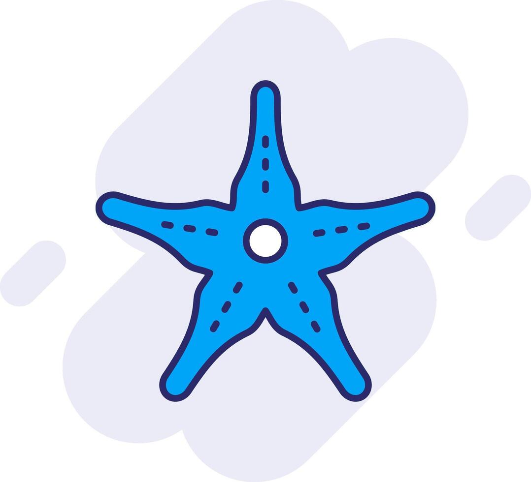 estrella de mar línea lleno fondo icono vector