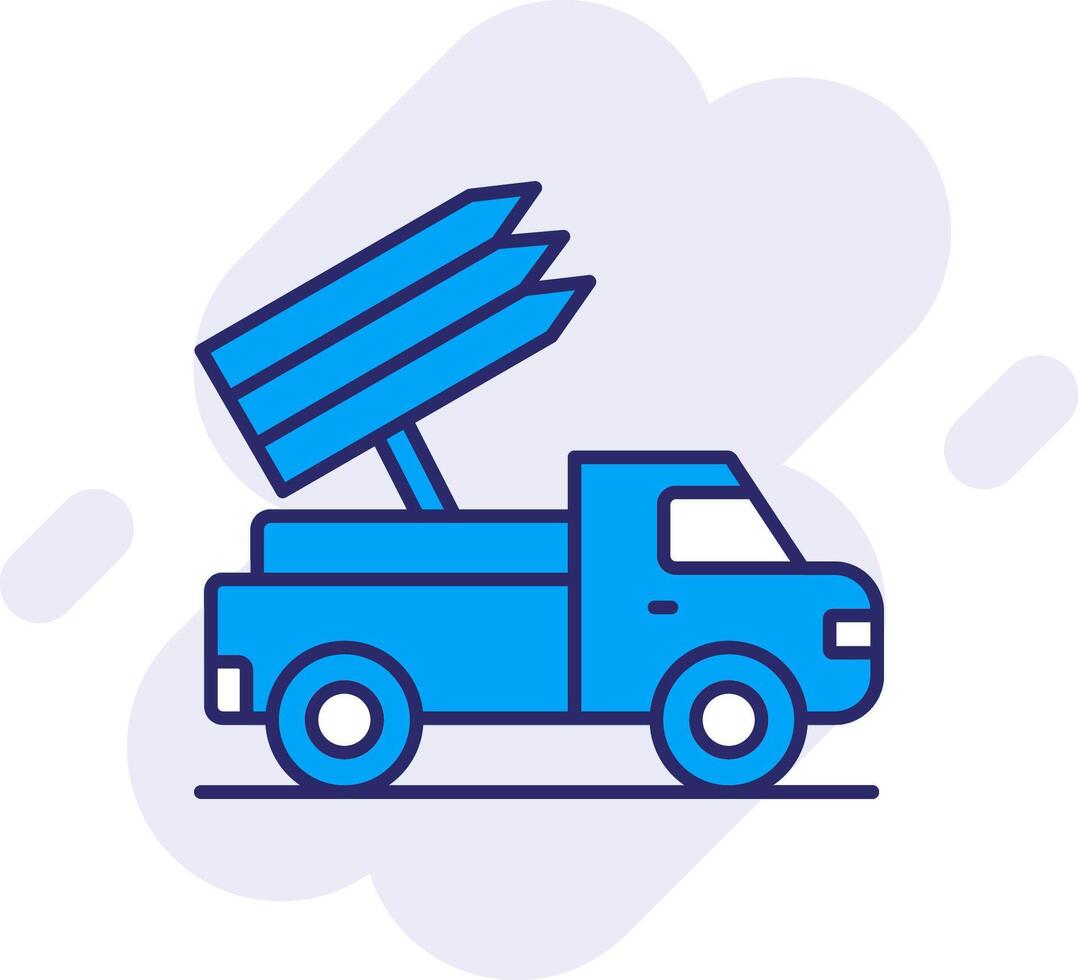 Missile Truck Line Filled Backgroud Icon vector