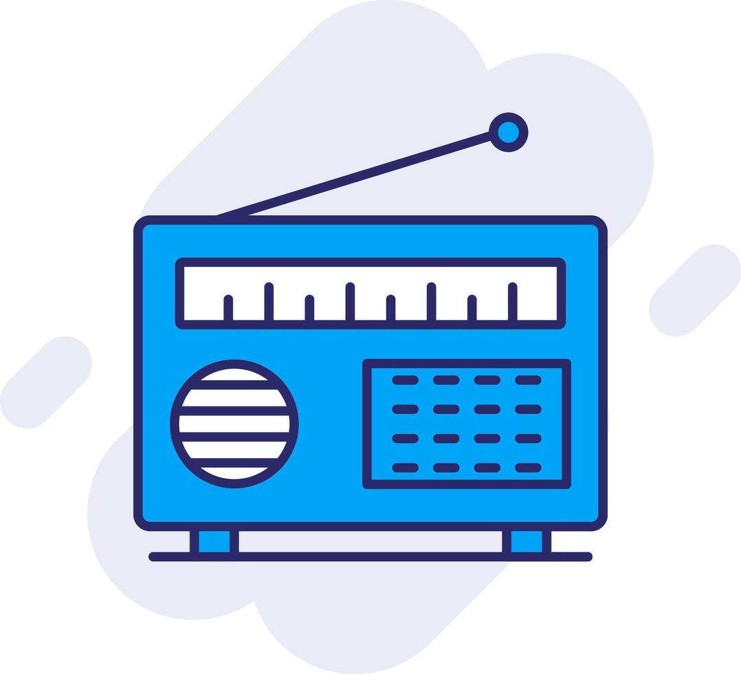 Radio Line Filled Backgroud Icon vector