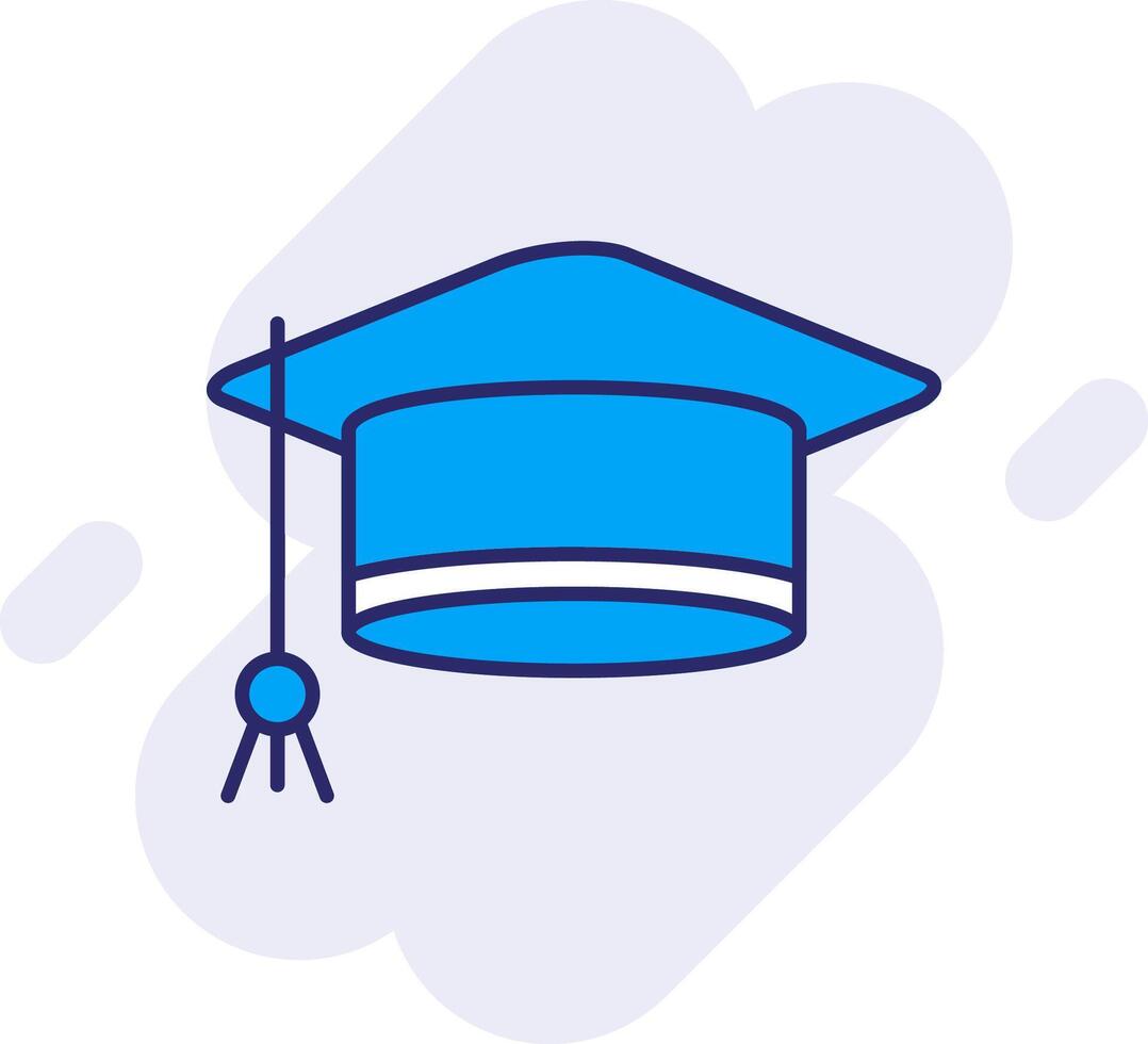 Mortarboard Line Filled Backgroud Icon vector