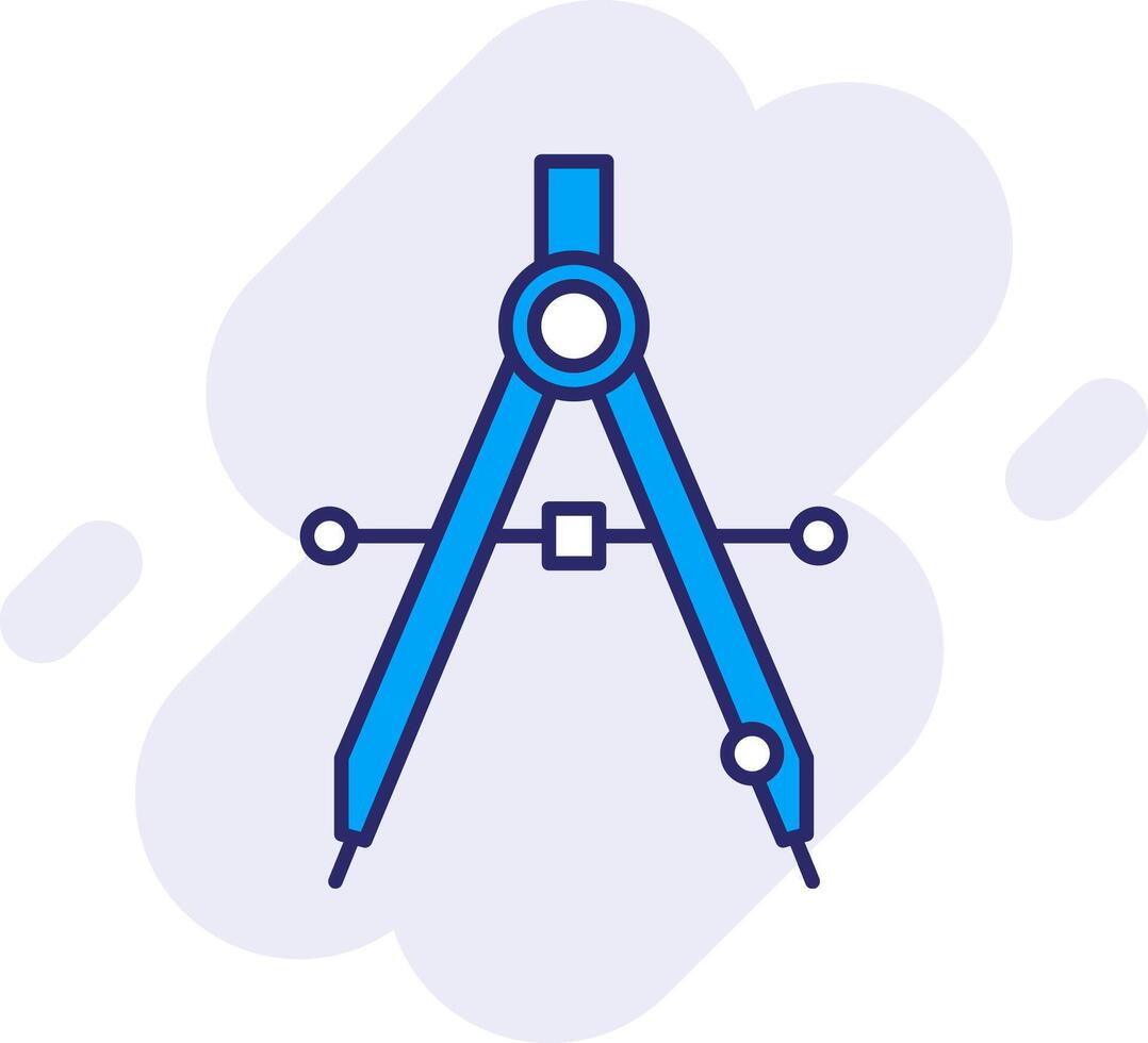 Drawing Compass Line Filled Backgroud Icon vector