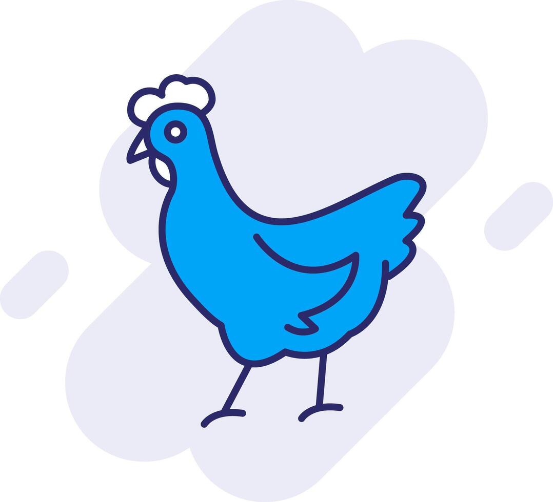 Chicken Line Filled Backgroud Icon vector