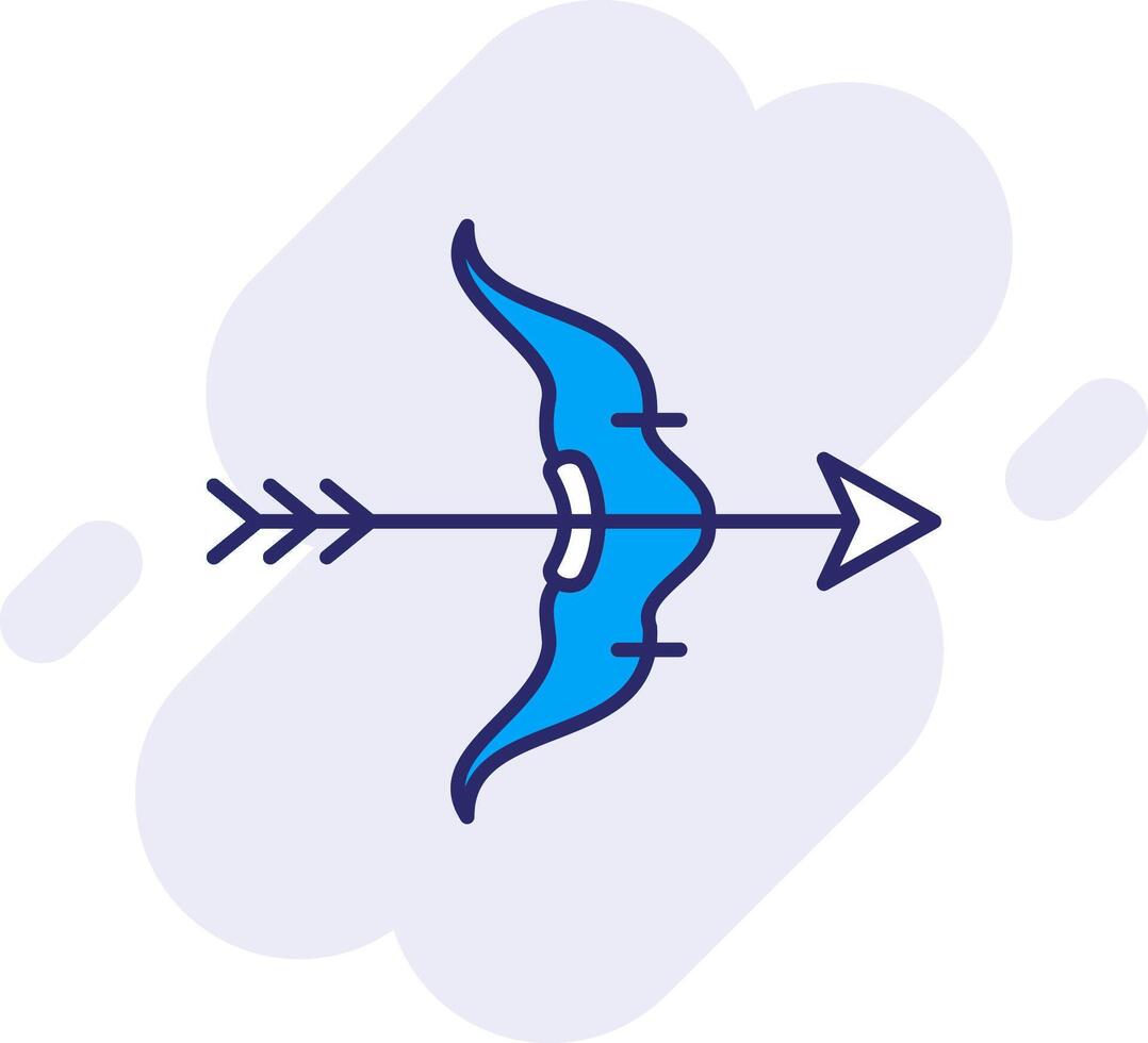 Bow And Arrow Line Filled Backgroud Icon vector