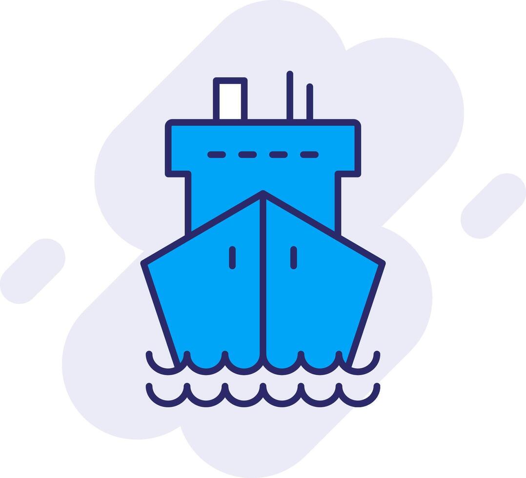 Cargo Ship Line Filled Backgroud Icon vector