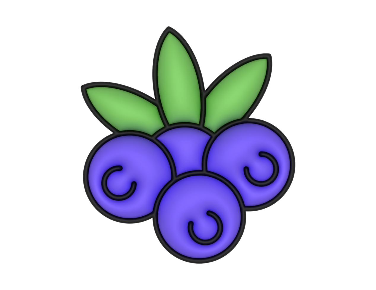 a 3d Blue Berry on a transparent background png