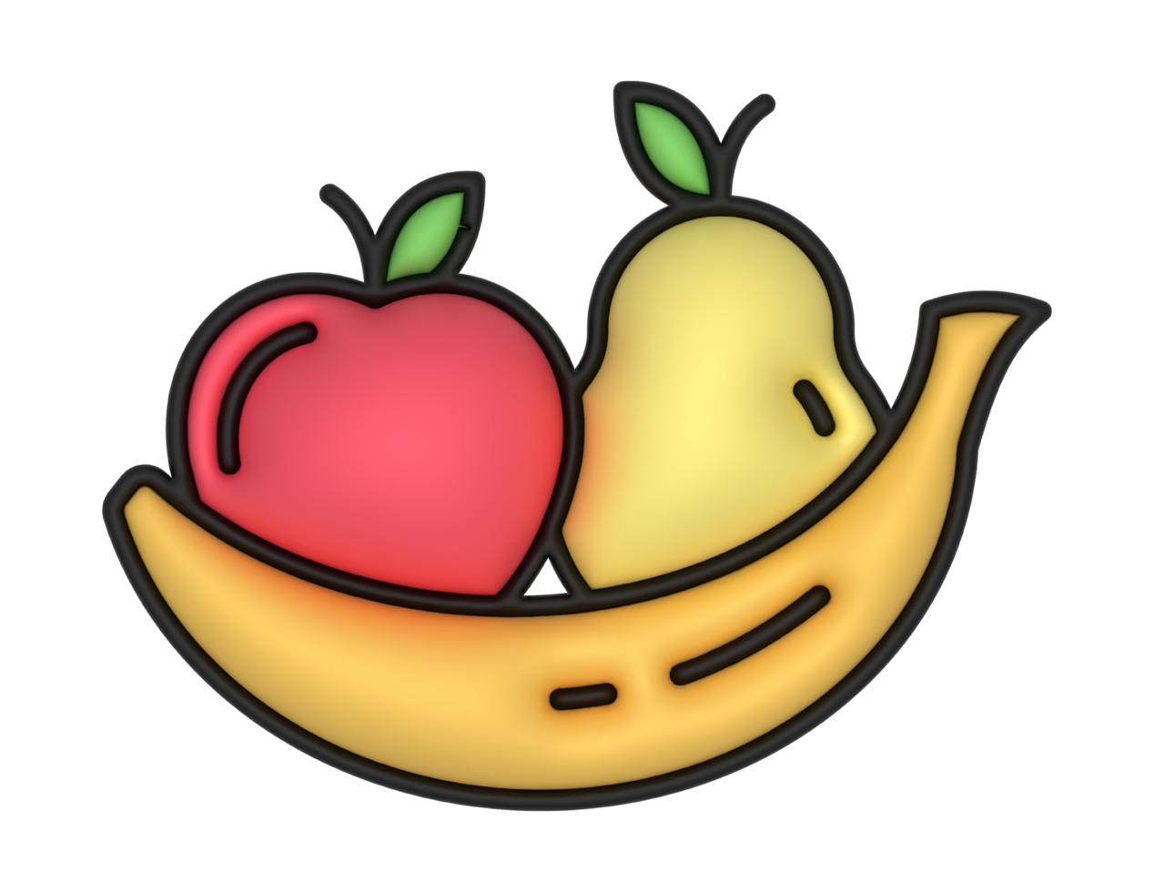 a 3d Fruits on a transparent background png