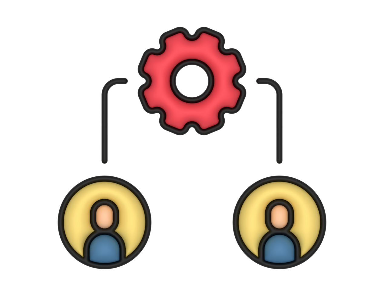 a 3d Team Management on a transparent background png