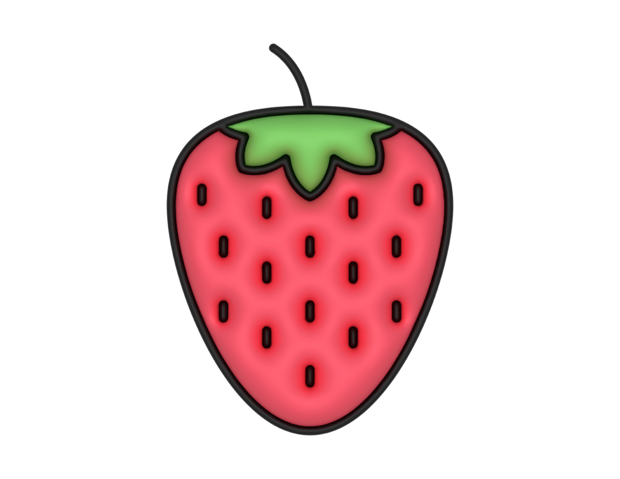 a 3d Strawberry on a transparent background png
