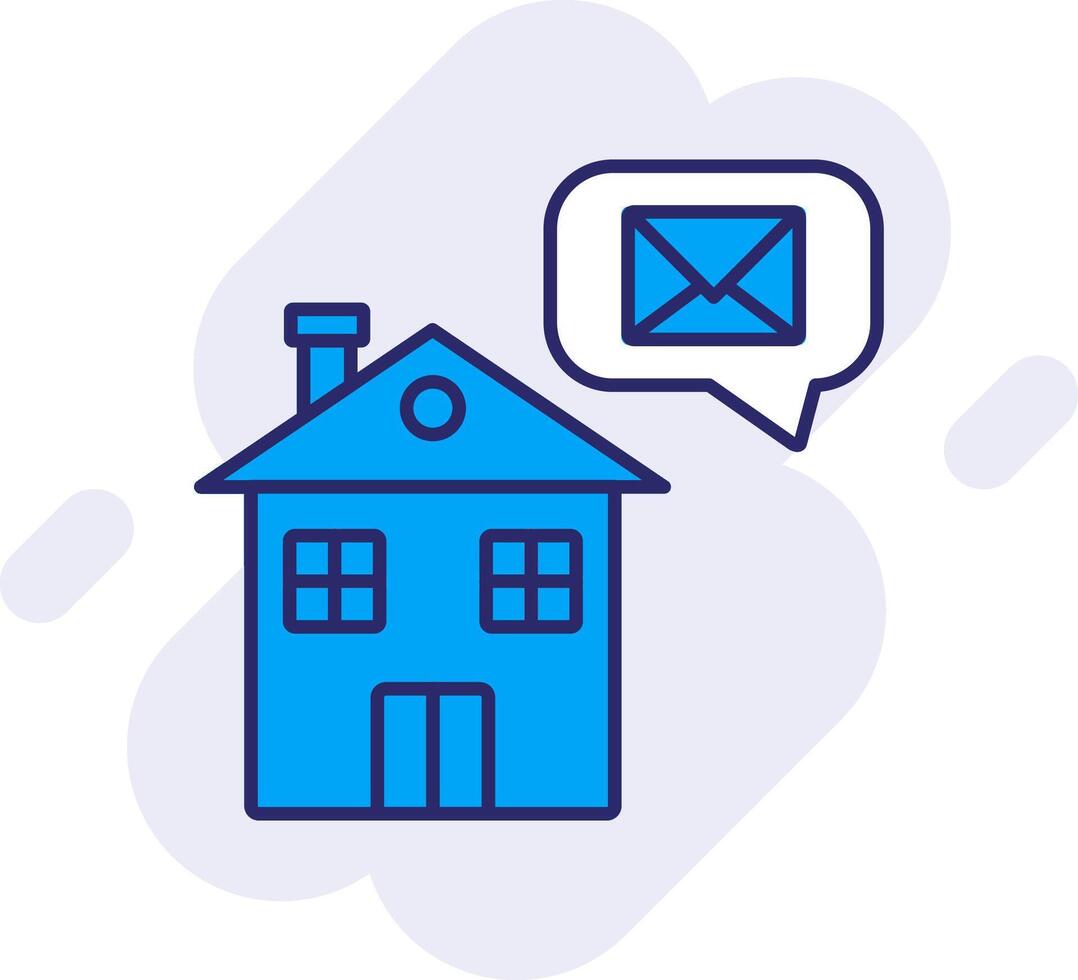 Home Message Line Filled Backgroud Icon vector