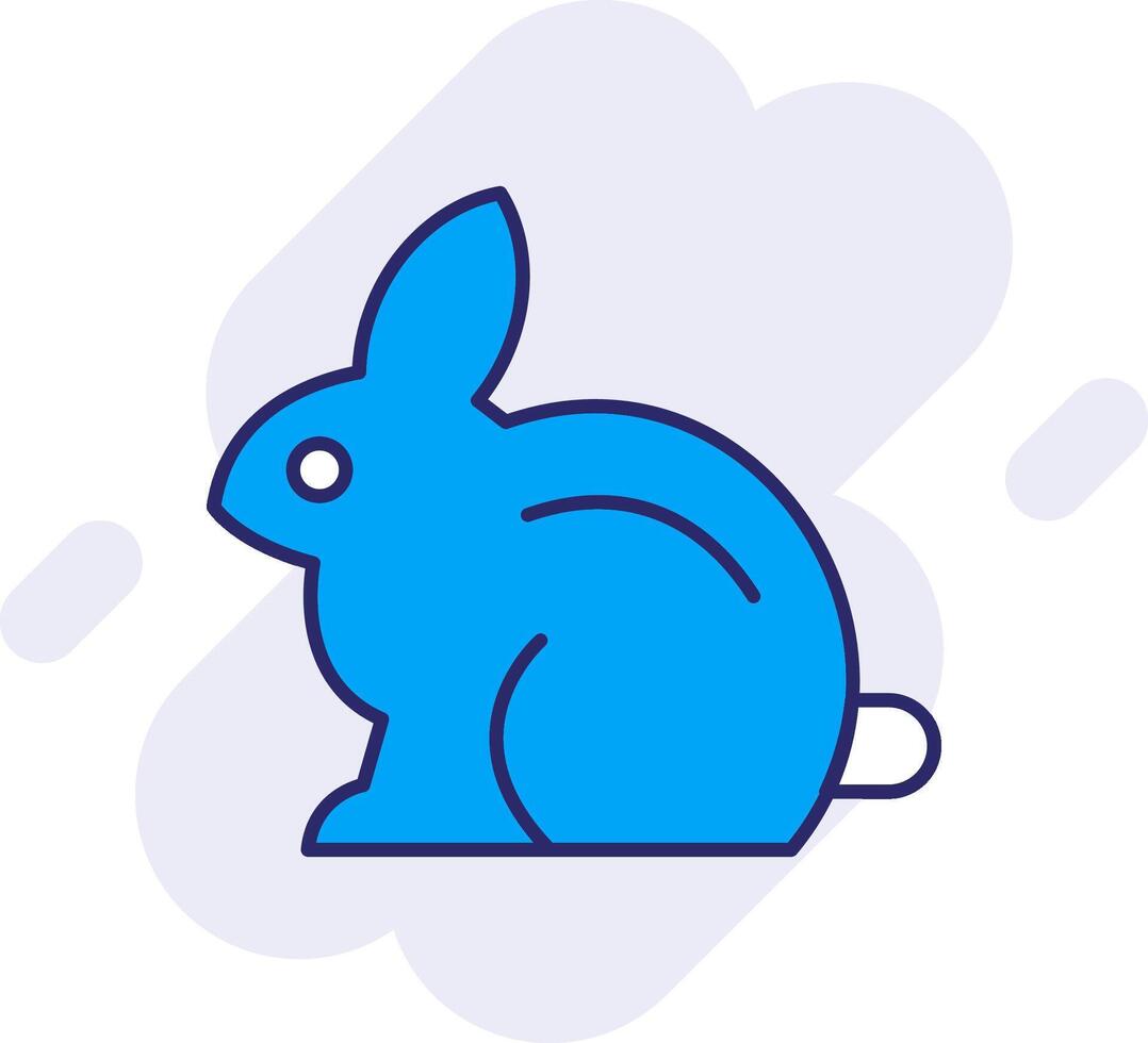 Rabbit Line Filled Backgroud Icon vector